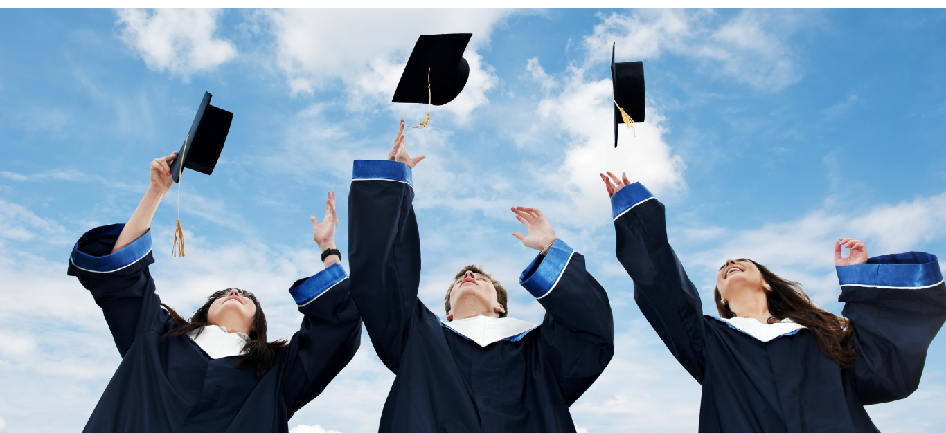 Students celebrating graduation